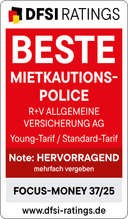 DFSI Ratings: Beste Mietkautionspolice, Note HERVORRAGEND
